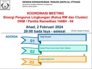 Koordinasi Meeting RW dan Cluster Bersama DKM